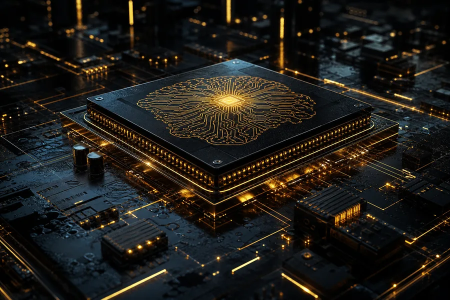 AI Processor Chip Futuristic Render Electronics Wallpaper  8 4K