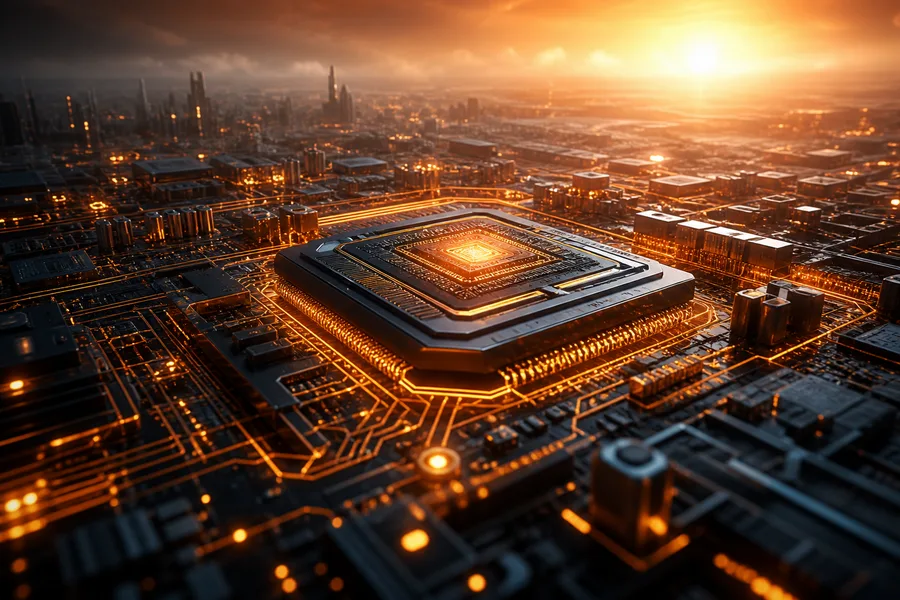 AI Processor Chip Futuristic Render Electronics Wallpaper 8 4K 3