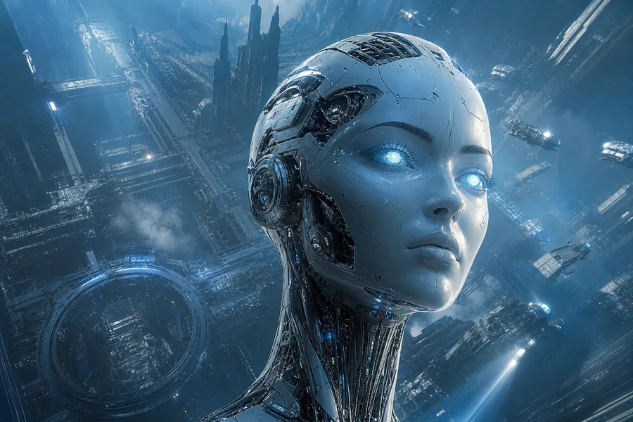 Android Face Closeup With Glowing Eyes Robots Wallpaper 5 4K 11