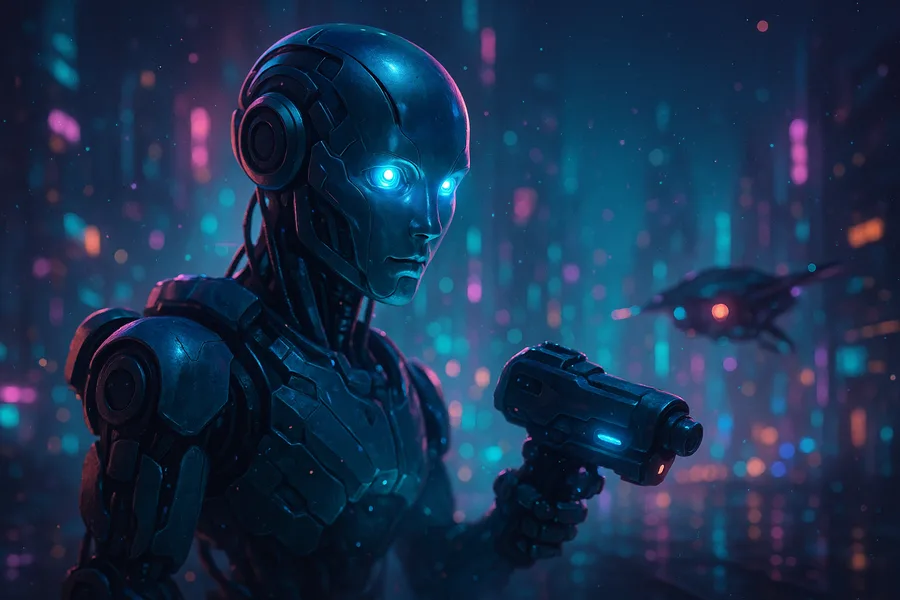 Android Face Closeup With Glowing Eyes Robots Wallpaper 5 4K 2