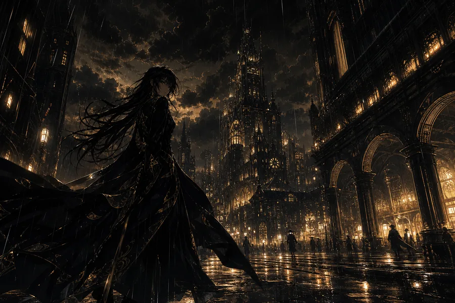 Anime City Street In Rain At Night Anime Wallpaper 11 4K 5