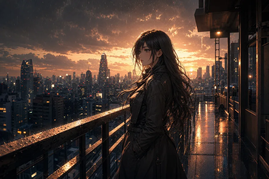 Anime City Street In Rain At Night Anime Wallpaper  11 4K