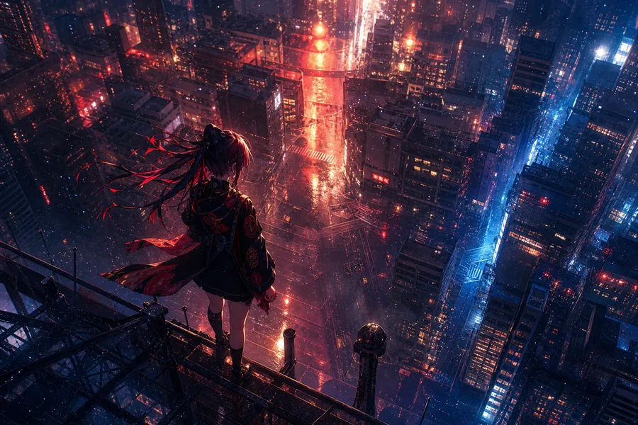 Anime City Street In Rain At Night Anime Wallpaper 3 4K 12