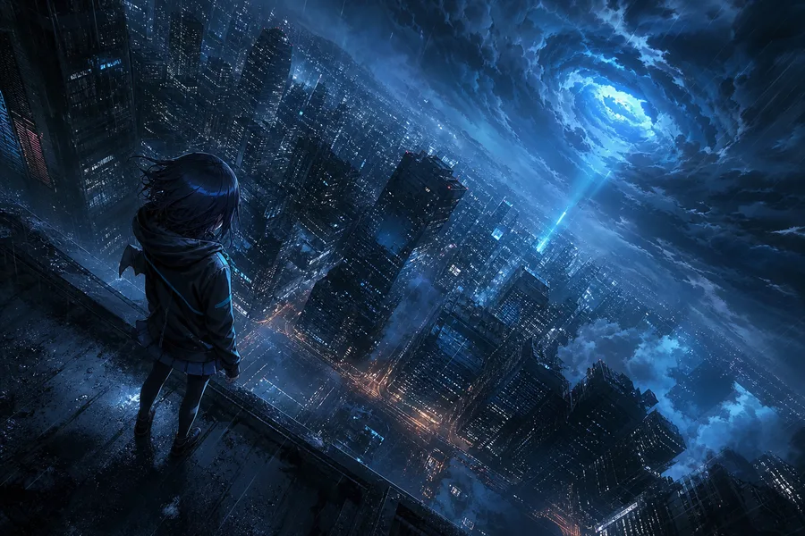 Anime City Street In Rain At Night Anime Wallpaper 3 4K 14