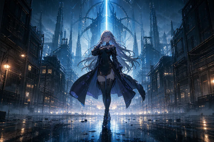 Anime City Street In Rain At Night Anime Wallpaper 3 4K 17