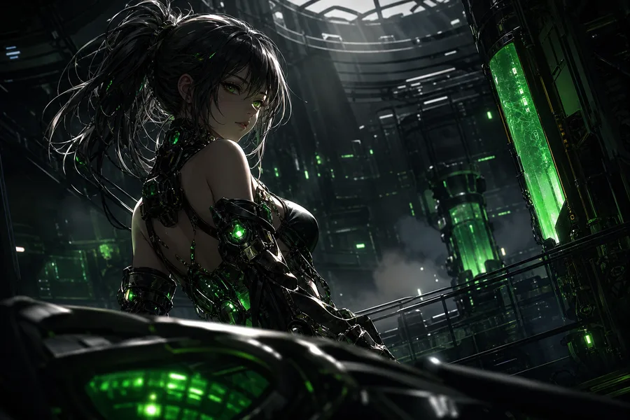 Anime Cyberpunk Girl With Neon Lights Anime Wallpaper 13 4K 3