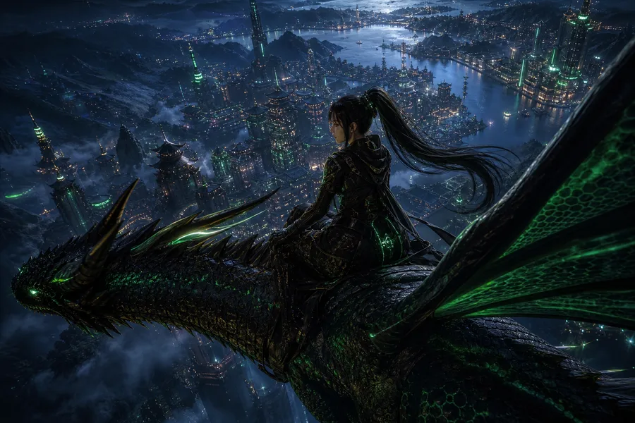 Anime Dragon Flying Over Valley Anime Wallpaper  23 4K