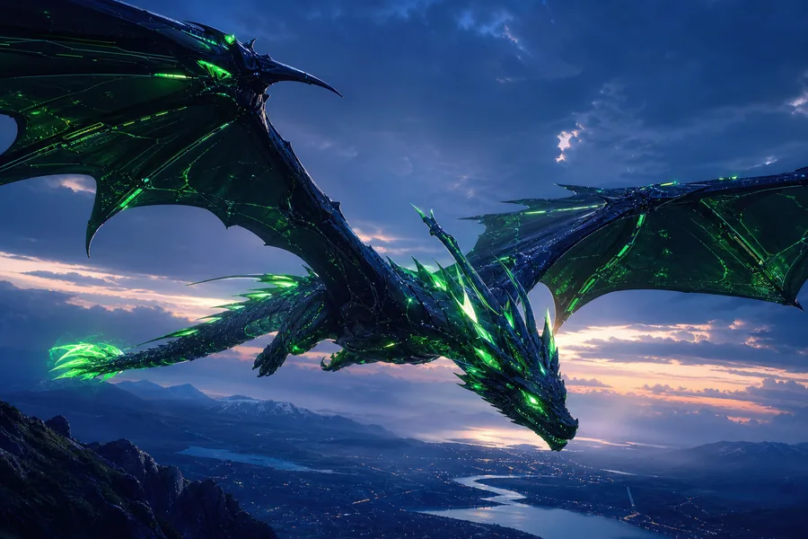 Anime Dragon Flying Over Valley Anime Wallpaper 23 4K 5