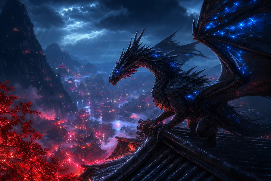 Anime Dragon Flying Over Valley Anime Wallpaper 23 4K 6