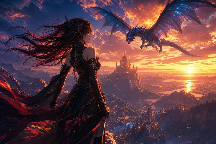 Anime Dragon Flying Over Valley Anime Wallpaper  23 4K