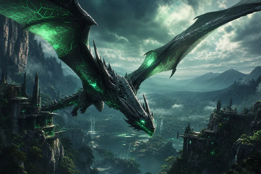 Anime Dragon Flying Over Valley Anime Wallpaper 7 4K 13