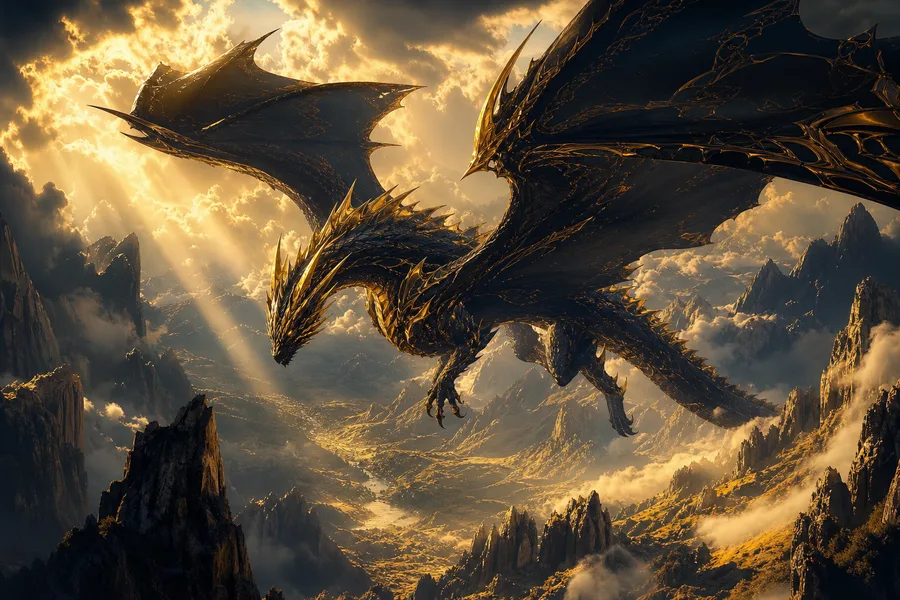 Anime Dragon Flying Over Valley Anime Wallpaper 7 4K 14