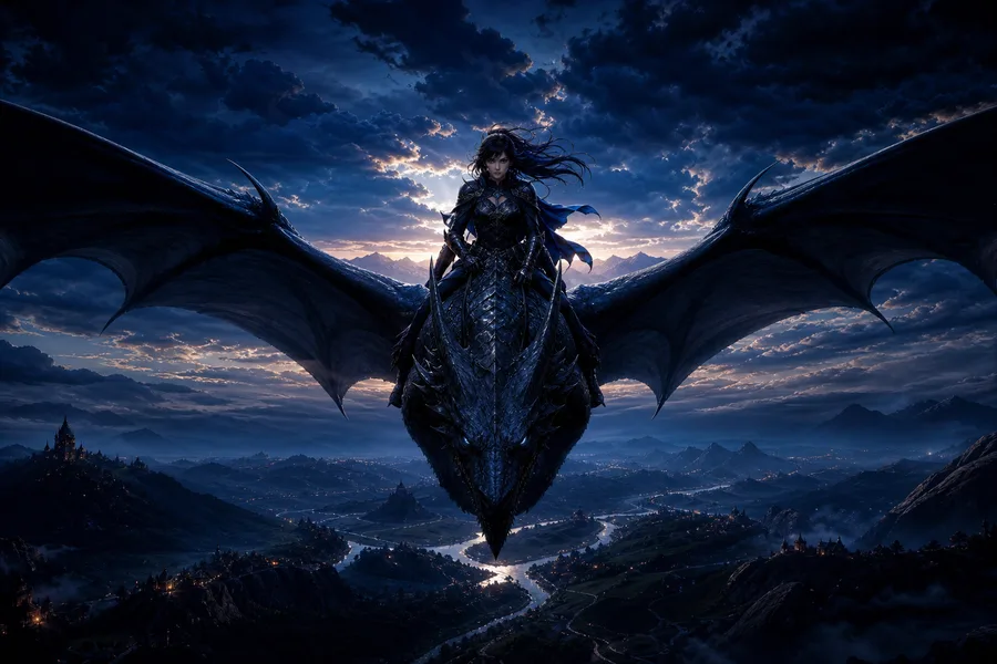 Anime Dragon Flying Over Valley Anime Wallpaper  7 4K