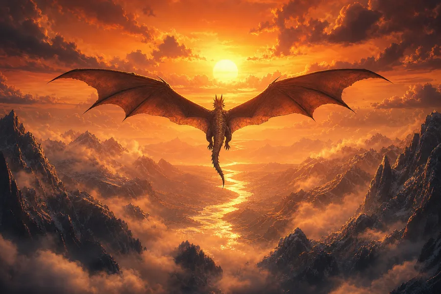 Anime Dragon Flying Over Valley Anime Wallpaper 7 4K 2