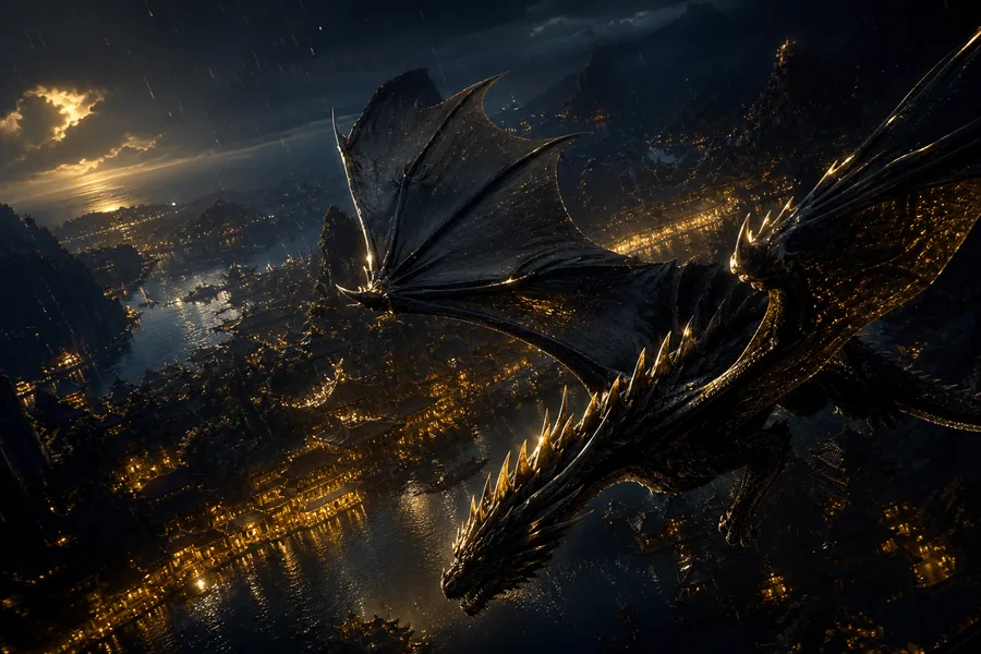 Anime Dragon Flying Over Valley Anime Wallpaper 7 4K 7