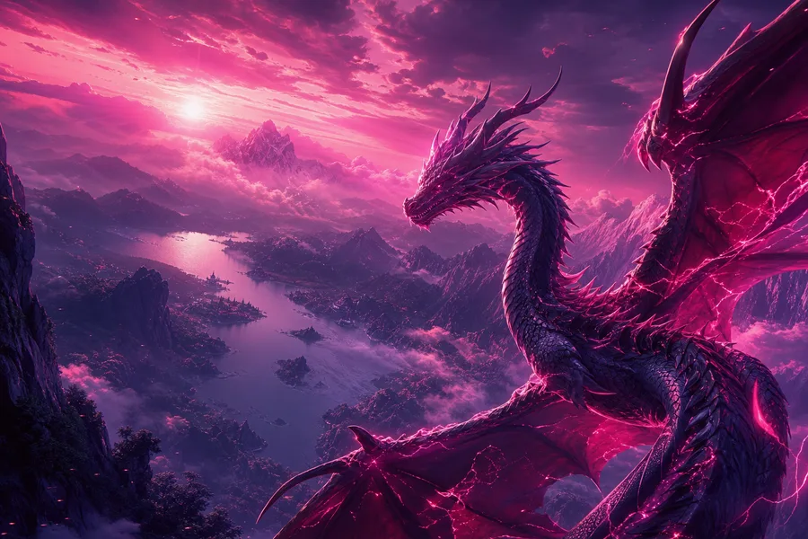 Anime Dragon Flying Over Valley Anime Wallpaper 7 4K 8
