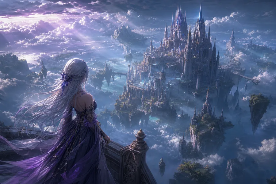 Anime Fantasy Castle Floating In Clouds Anime Wallpaper 12 4K 7