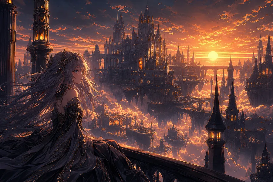 Anime Fantasy Castle Floating In Clouds Anime Wallpaper 20 4K 3