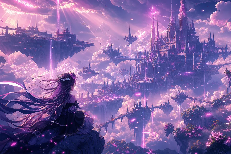 Anime Fantasy Castle Floating In Clouds Anime Wallpaper 20 4K 4