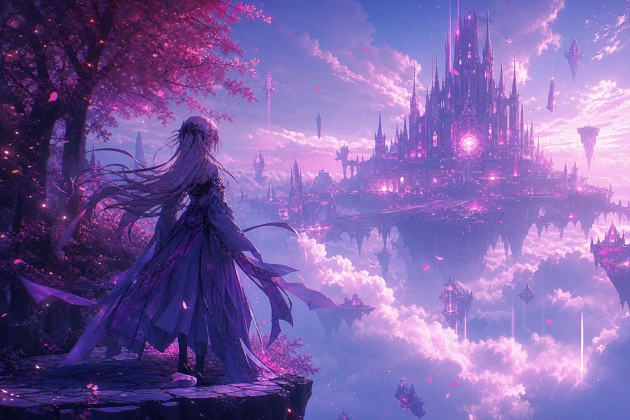 Anime Fantasy Castle Floating In Clouds Anime Wallpaper 20 4K 5