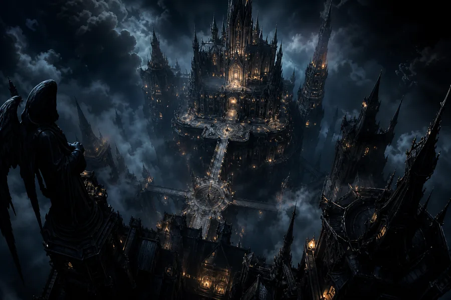 Anime Fantasy Castle Floating In Clouds Anime Wallpaper 4 4K 10