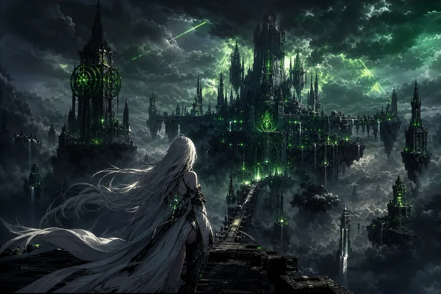 Anime Fantasy Castle Floating In Clouds Anime Wallpaper 4 4K 12