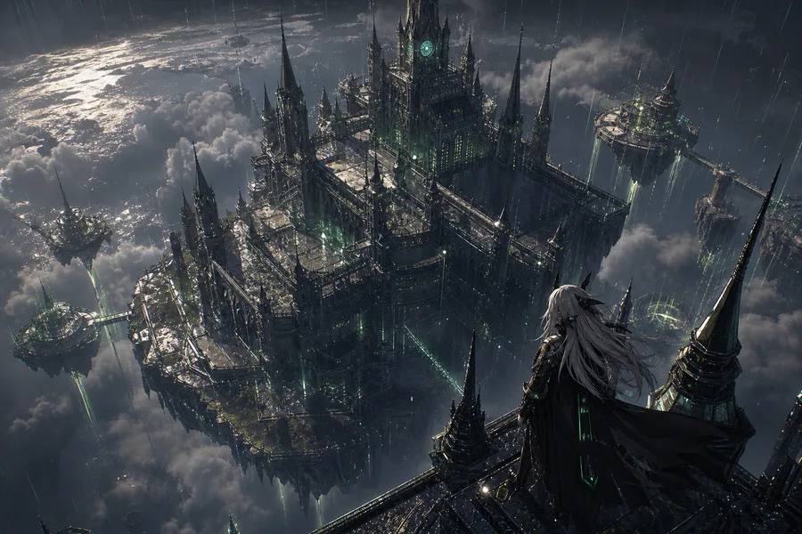Anime Fantasy Castle Floating In Clouds Anime Wallpaper 4 4K 16