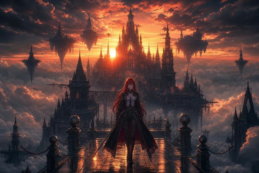 Anime Fantasy Castle Floating In Clouds Anime Wallpaper  4 4K