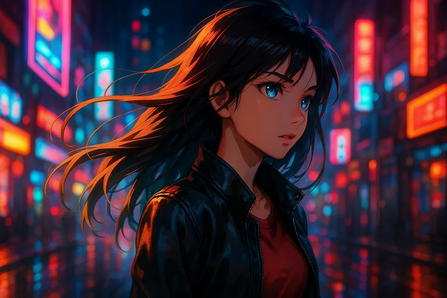Anime , Neon, Realistic Anime Wallpaper 2 4K