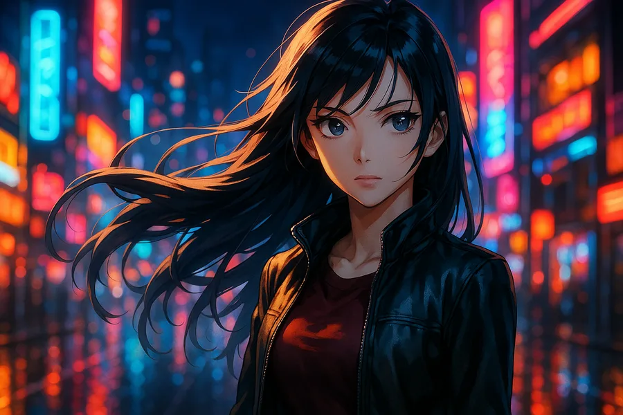 Anime , Neon, Realistic Anime Wallpaper 3 4K