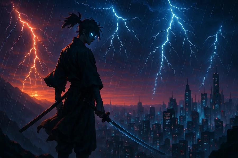 Anime Samurai On Mountain At Sunset Anime Wallpaper 10 4K
