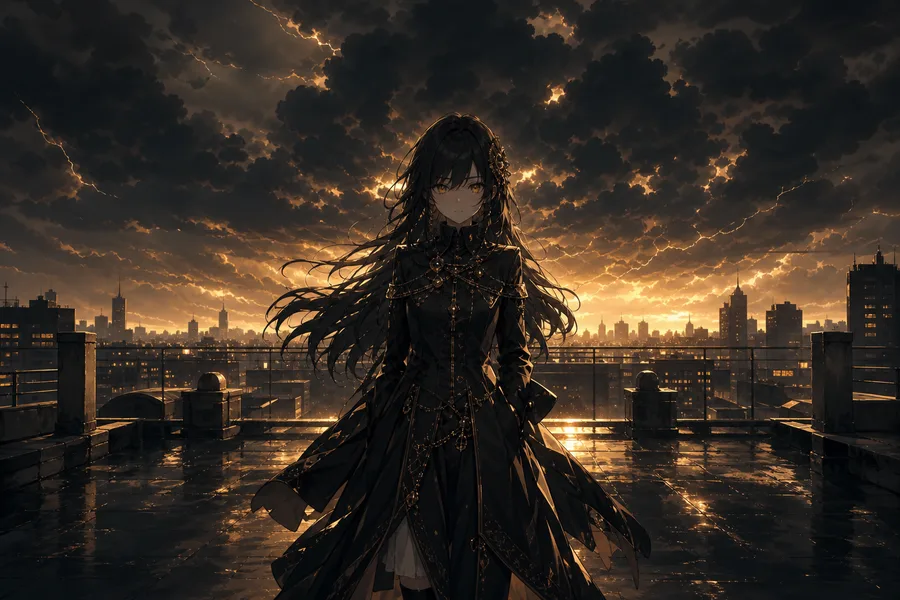 Anime School Rooftop Sunset Anime Wallpaper 6 4K 10