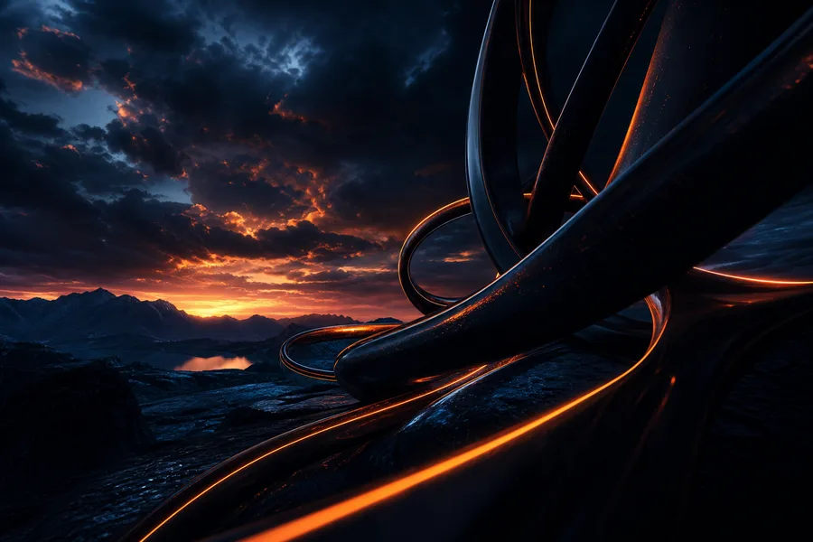 Black Amoled Neon Abstract Lines Amoled Wallpaper 1 4K 6