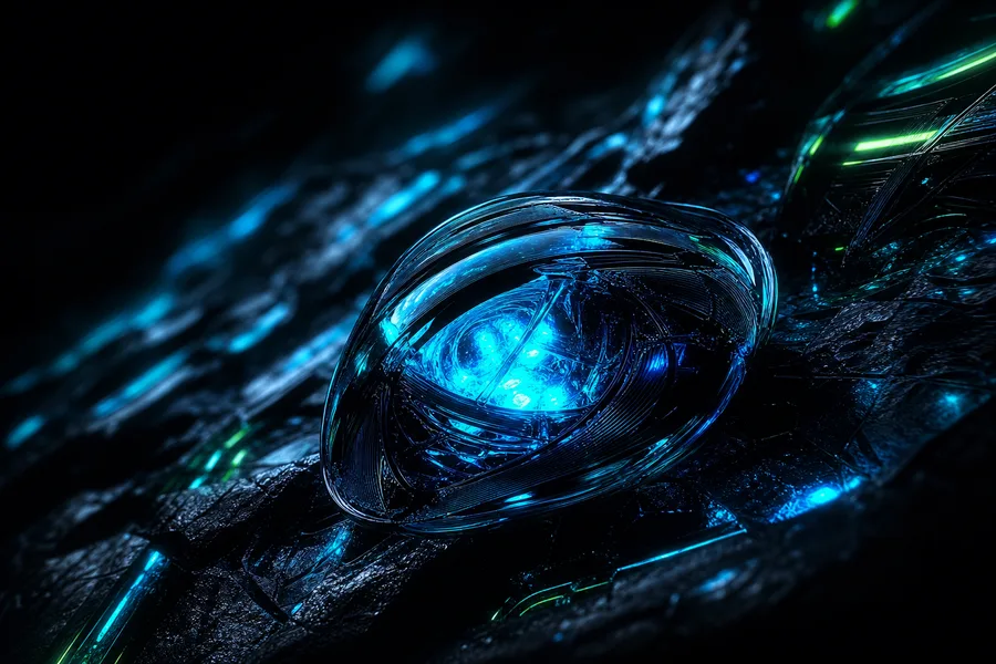 Black Background Blue Neon Shape Amoled Wallpaper  6 4K