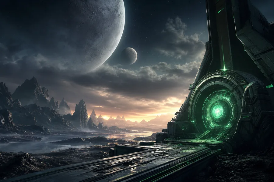 Cinematic Alien Planet Landscape With Two Moons Movie Wallpaper 8 4K 4