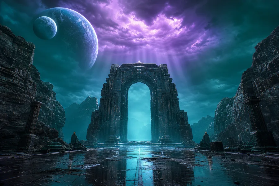 Cinematic Alien Planet Landscape With Two Moons Movie Wallpaper 8 4K 6