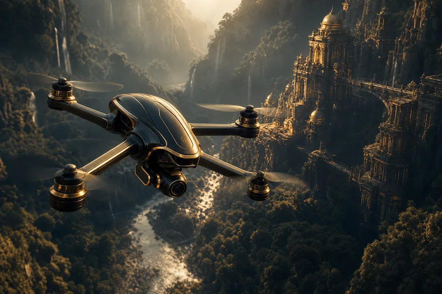Cinematic Drone Above Forest Valley Drone Wallpaper  4 4K