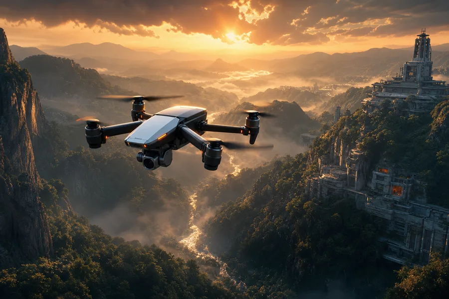 Cinematic Drone Above Forest Valley Drone Wallpaper  4 4K