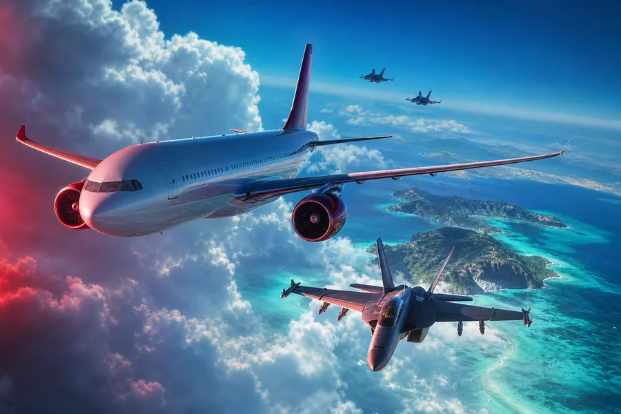 Commercial Airliner Above Tropical Islands In Clear Blue Sky Airplanes Wallpaper  2 4K