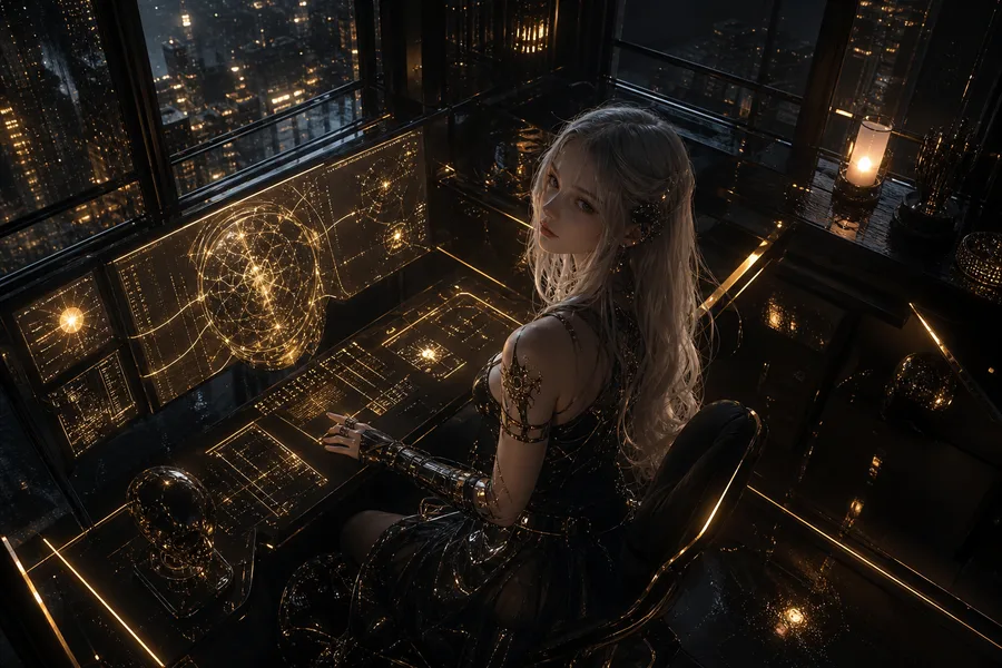 Cyberpunk Hacker Room With Neon Screens Ai-Girls Wallpaper 3 4K 4