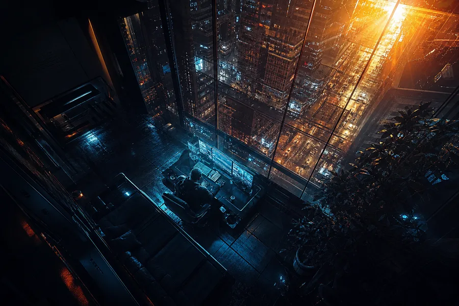 Cyberpunk Hacker Room With Neon Screens Cyberpunk Wallpaper 3 4K 11