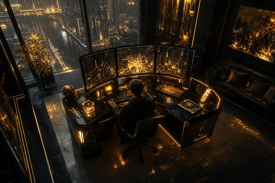 Cyberpunk Hacker Room With Neon Screens Cyberpunk Wallpaper 3 4K 13