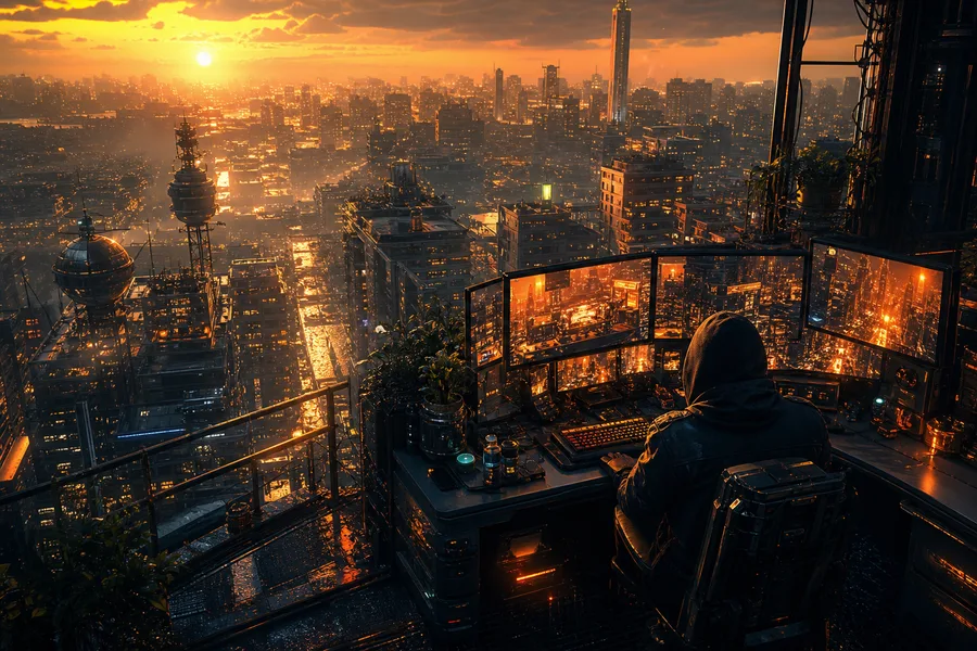 Cyberpunk Hacker Room With Neon Screens Cyberpunk Wallpaper 3 4K 18