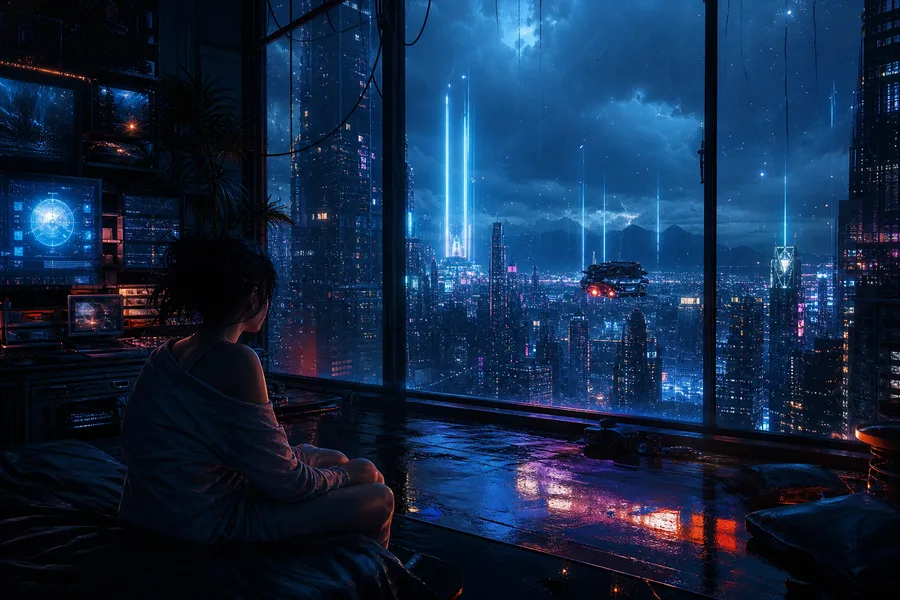 Cyberpunk Hacker Room With Neon Screens Cyberpunk Wallpaper 3 4K 4