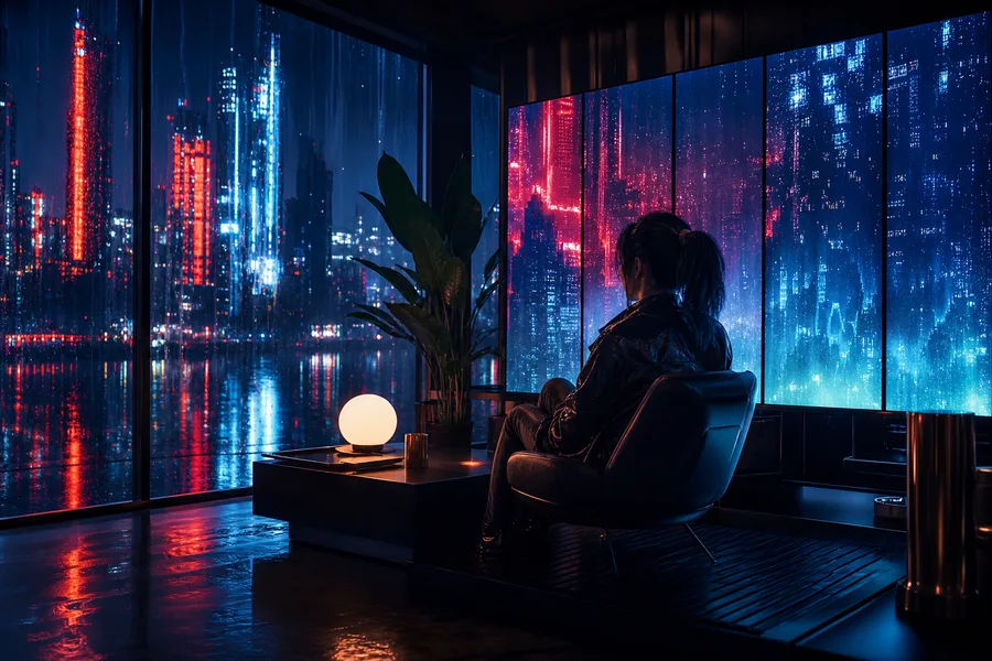 Cyberpunk Hacker Room With Neon Screens Cyberpunk Wallpaper 3 4K 9