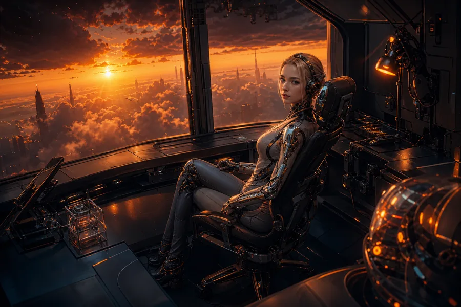 Cyberpunk Hacker Room With Neon Screens Female-Androids Wallpaper  3 4K