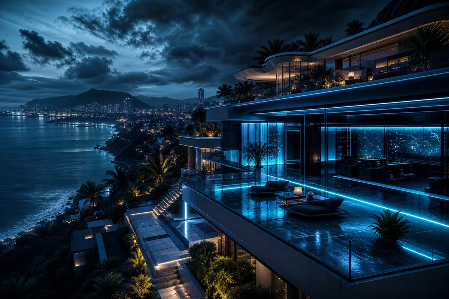 Cyberpunk Hacker Room With Neon Screens Luxury-Villas Wallpaper 3 4K 7