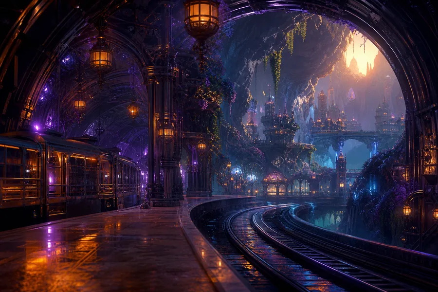 Cyberpunk Subway Station Fantasy Wallpaper 10 4K 2
