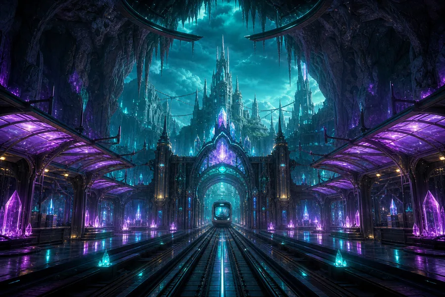 Cyberpunk Subway Station Fantasy Wallpaper 10 4K