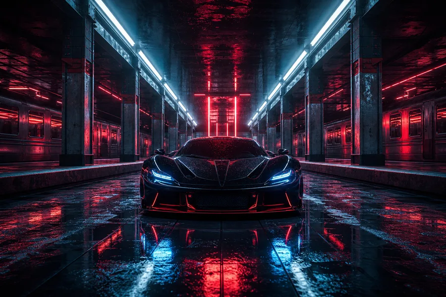 Cyberpunk Subway Station Supercars Wallpaper  10 4K